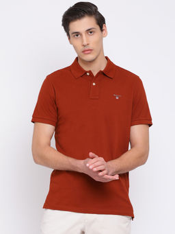 GANT - Brown Plain Polo T-Shirt