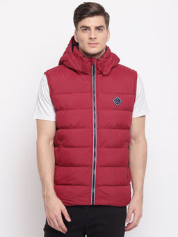 GANT - Maroon Plain Hooded Jacket