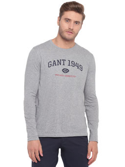 GANT - Grey Printed Round Neck T-Shirt
