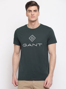 GANT - Green Printed Round Neck T-Shirt