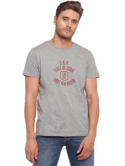 GANT - Grey Printed Round Neck T-Shirt