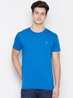 GANT - Blue Plain Round Neck T-Shirt