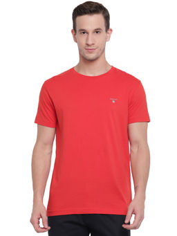 GANT - Red Plain Round Neck T-Shirt