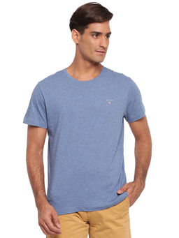 GANT - Blue Plain Round Neck T-Shirt