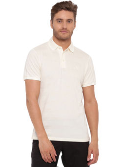 GANT - Off White Plain Polo T-Shirt