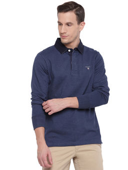 GANT - Navy Blue Plain Polo T-Shirt