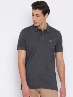 GANT - Grey Plain Polo T-Shirt