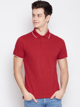 GANT - Red Plain Polo T-Shirt