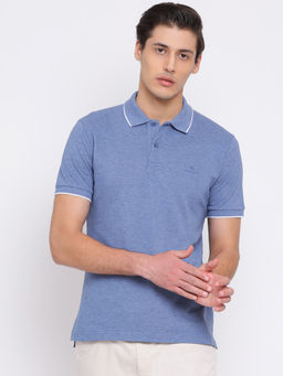GANT - Blue Textured Polo T-Shirt