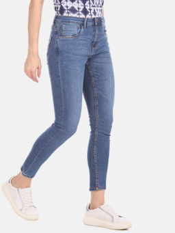 U.S. POLO ASSN. - Blue Solid Skinny Fit Jeans