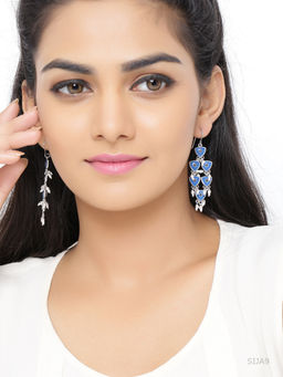 Voylla - Indigo Affair Enamelled Grapevine Earrings