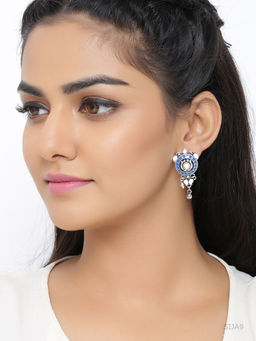 Voylla - Indigo Affair Circles Drop Earrings