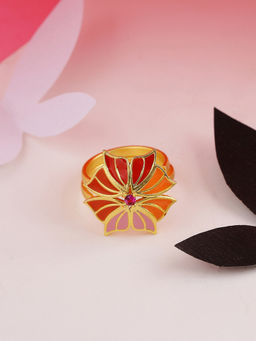 Voylla - Gold Butterfly Statement Ring