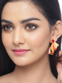 Voylla - Gold Butterfly Colourful Wings Earrings