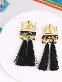 Voylla - Gold Truck Art Taj Mahal Earrings
