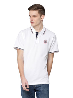GANT - White Solid Polo T-Shirt