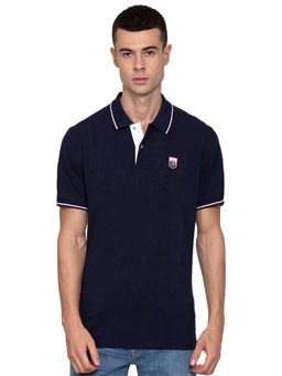 GANT - Navy Blue Solid Polo T-Shirt