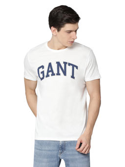 GANT - Off White Solid T-Shirt