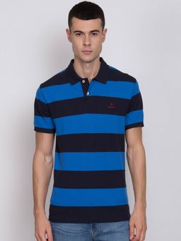 GANT - Men Stripes Blue Polo T-shirt