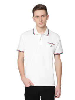 GANT - White Solid Polo T-Shirt