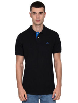GANT - Black Solid Polo T-Shirt