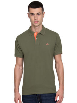 GANT - Olive Solid Polo T-Shirt
