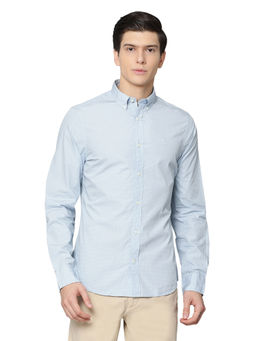 GANT - Blue Self Designed Casual Shirt
