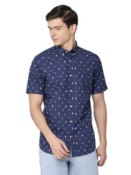 GANT - Blue Printed Casual Shirt