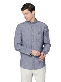 GANT - Blue Solid Casual Shirt