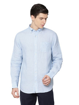 GANT - Blue Solid Casual Shirt