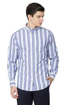 GANT - Blue Stripes Printed Casual Shirt