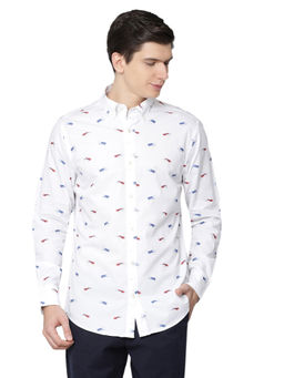 GANT - White Printed Casual Shirt