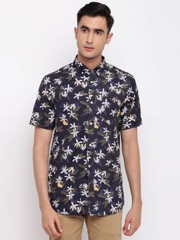 GANT - Men Printed Navy Blue Shirt