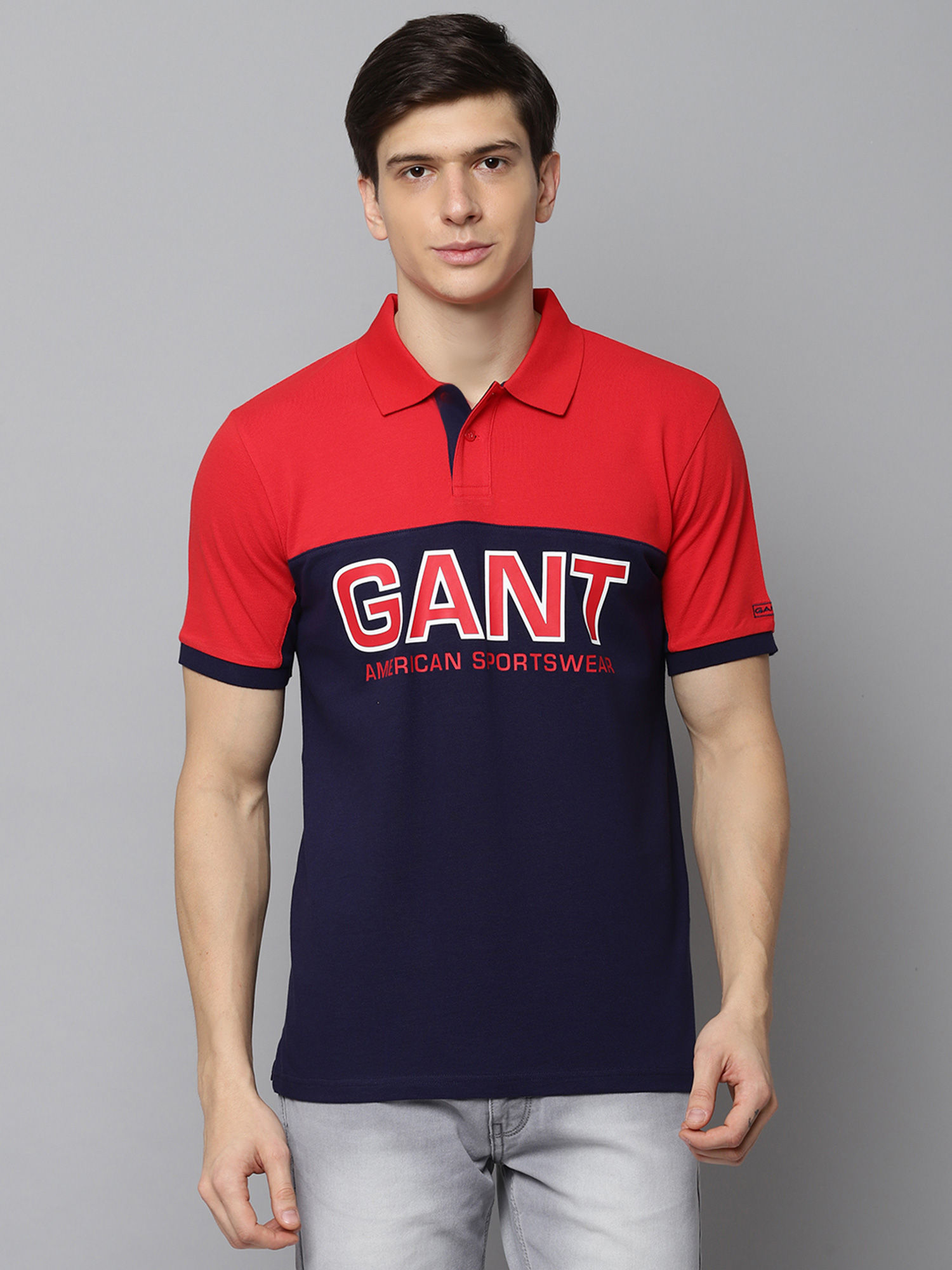 Buy Gant Light Red Colorblock T-Shirt 