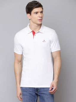 GANT - White Solid Polo T-Shirt