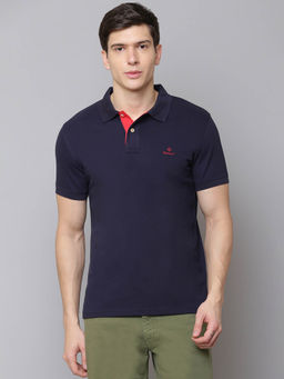 GANT - Navy Blue Solid Polo T-Shirt