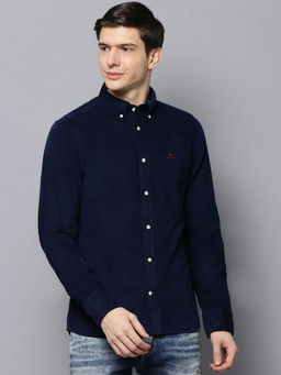 GANT - Navy Blue Solid Casual Shirt