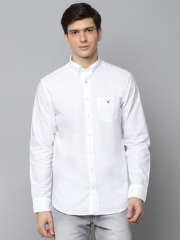 GANT - White Solid Casual Shirt