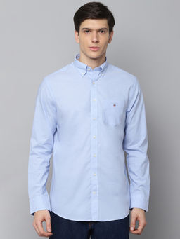 GANT - Blue Solid Casual Shirt