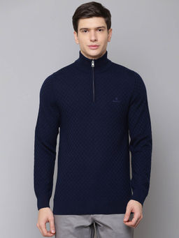GANT - Navy Blue Self Design Sweater
