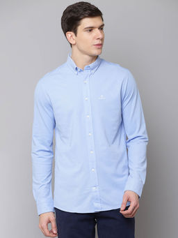 GANT - Blue Solid Casual Shirt
