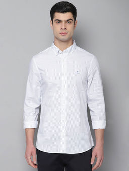 GANT - White Printed Casual Shirt