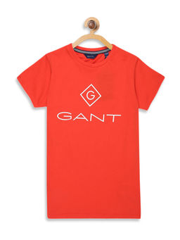 GANT - Atomic Orange Printed Round Neck T-Shirt