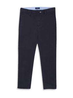 GANT - Blue Solid Slim Fit Chinos