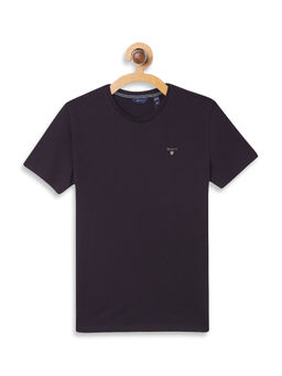 GANT - Navy Solid Round Neck T-Shirt