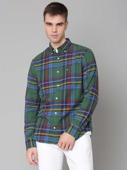 GANT - Men Green Regular Fit Checks Shirt