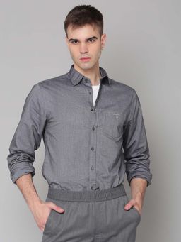 GANT - Men Grey Regular Fit Solid Shirt