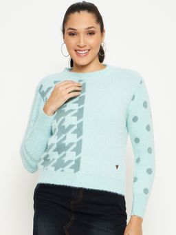 Duke - Women's Sea Green Printed Sweater