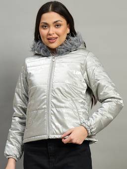 Duke - Women's Silver Printed Jacket