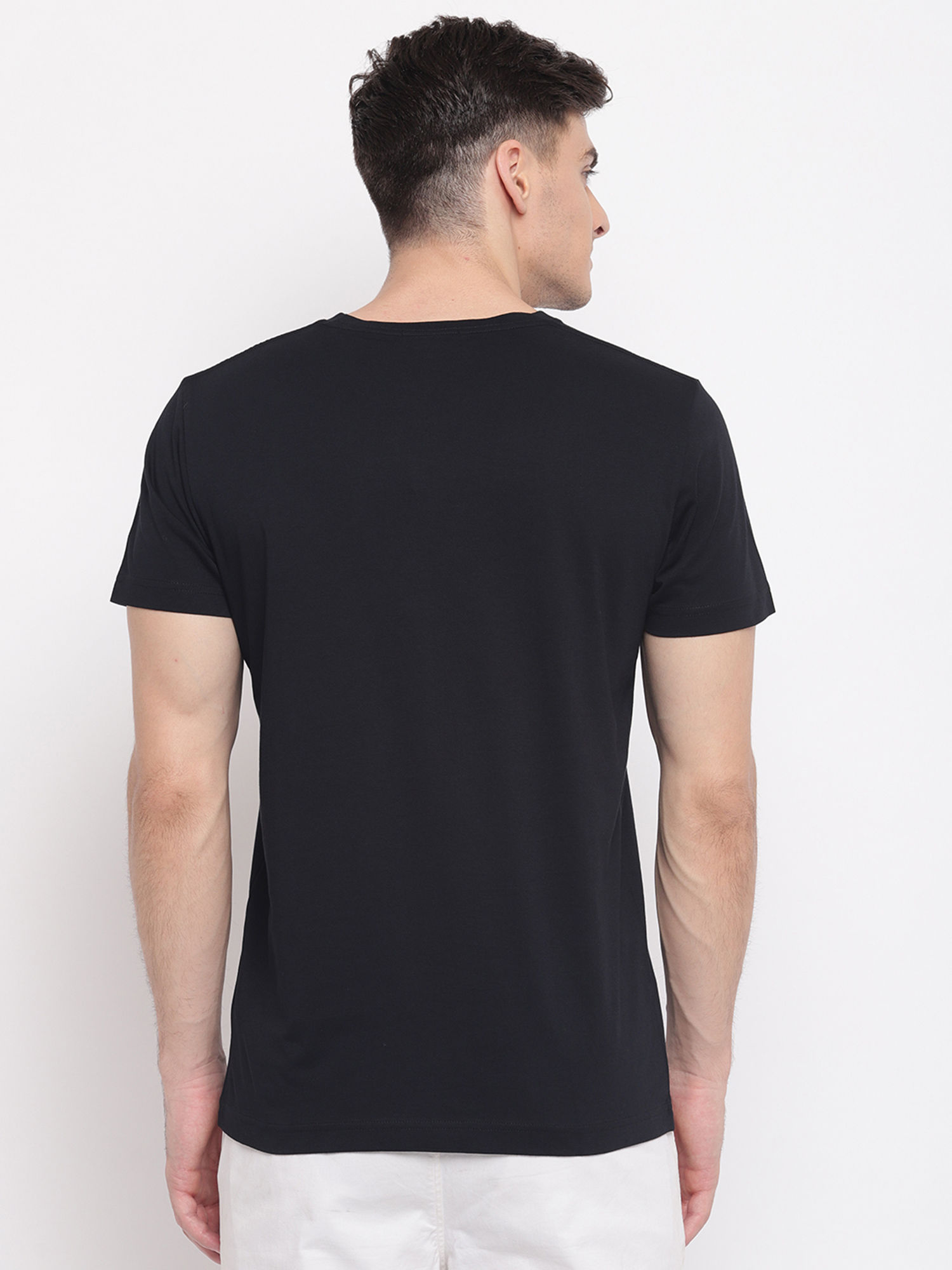 Buy GANT Black Plain Round Neck T-Shirt 
